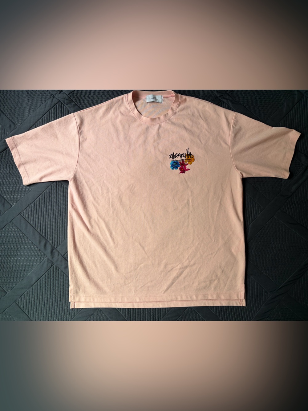 2nd Archive Pink Graphic T Shirt Floral Butterfly Korean Streetwear Oversize